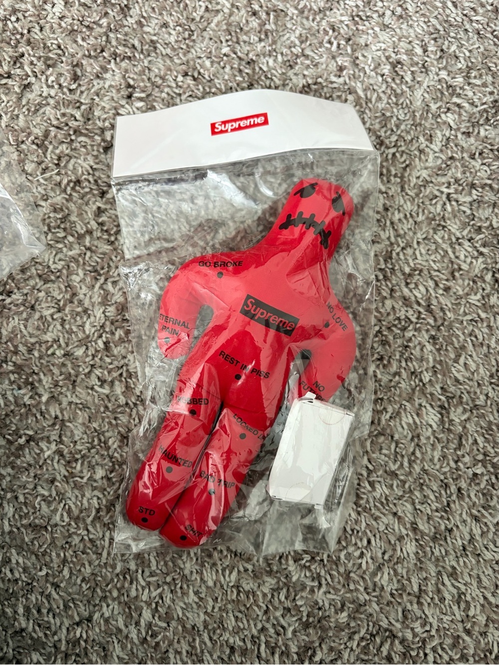 Supreme Red Voodoo Doll Collectible w/ Pins & Original Packaging